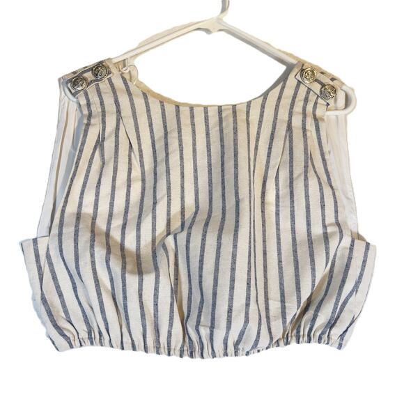 Sugarlips Halter Top Woman M Elastic High Waist Nautical Buttons Resort Wear - Picture 1 of 12
